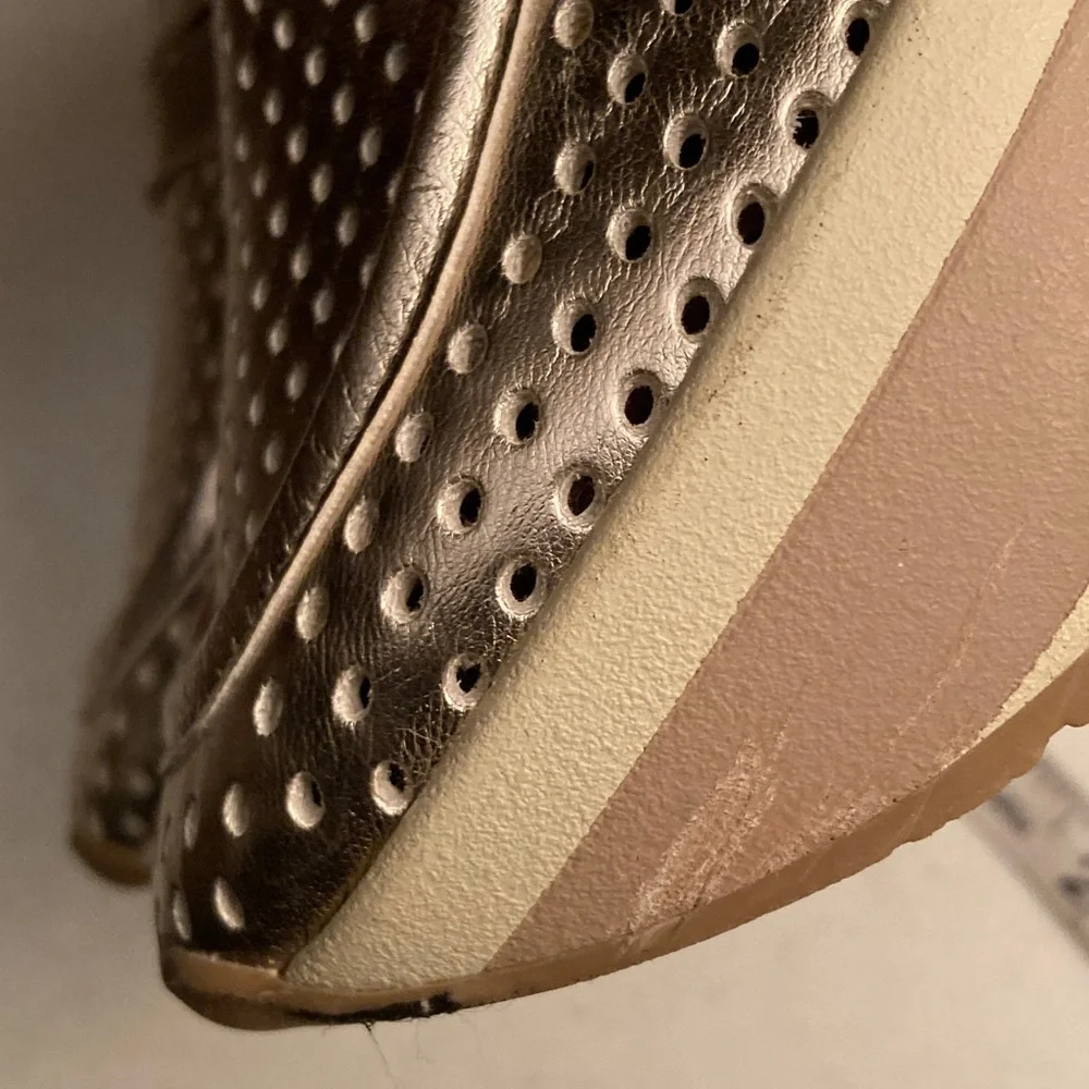 Dolce Vita Gold Perforated Loafers - Picture 9 of 9